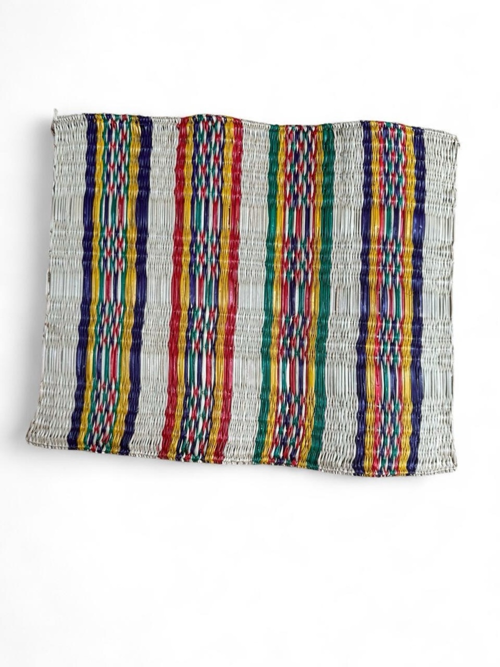 Vintage Woven Straw Placemats Set of 4 Boho Southwestern Table Decor